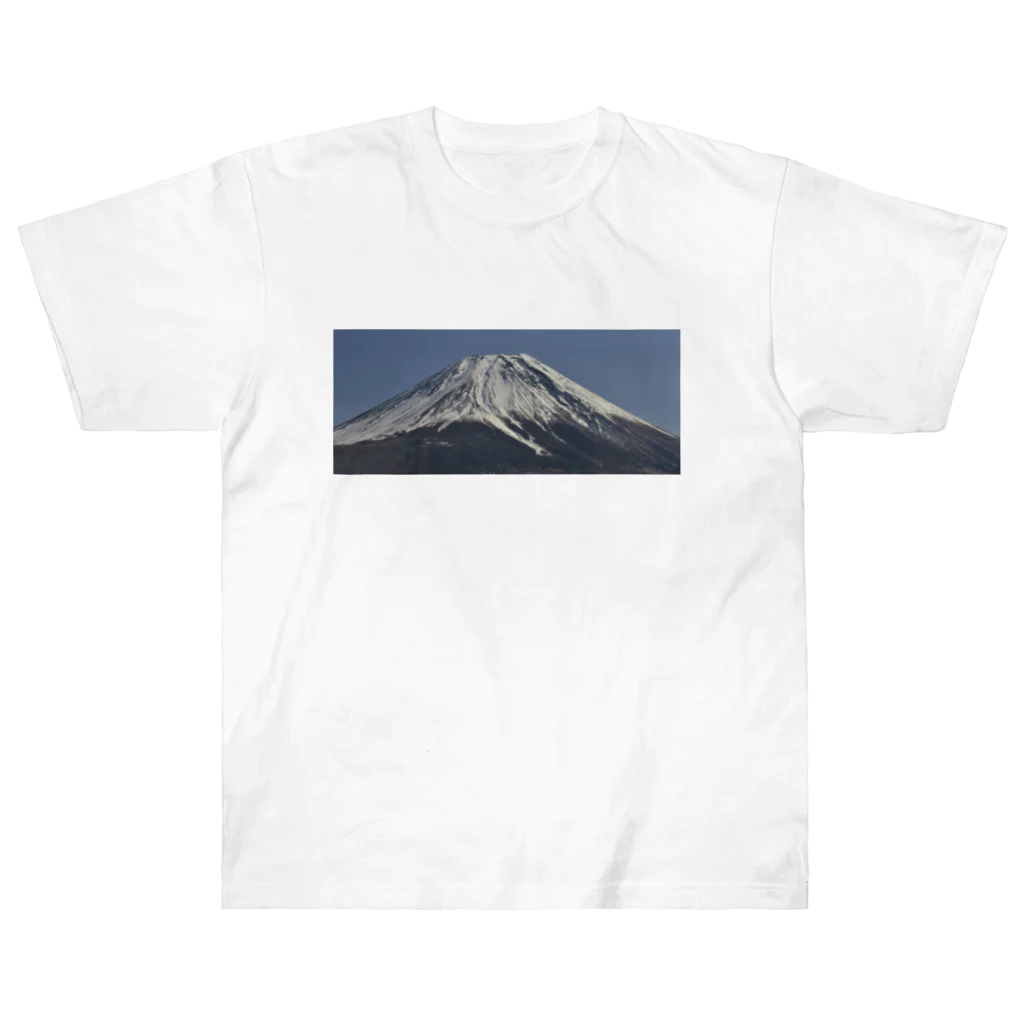 下田村の冠雪した富士山 Heavyweight T-Shirt