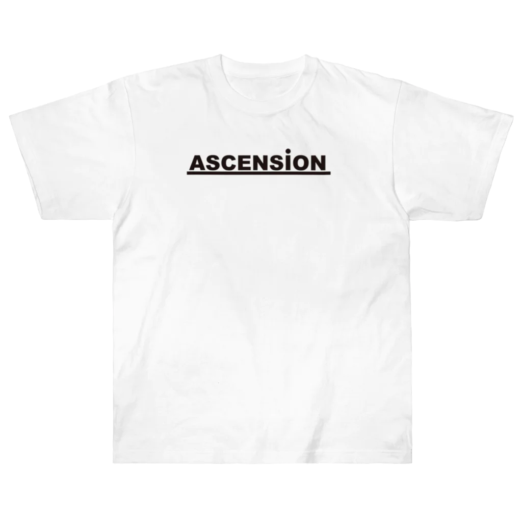 TシャツジャパンSUZURI店🇯🇵のアセンション（ASCENSION）黒文字 ヘビーウェイトTシャツ