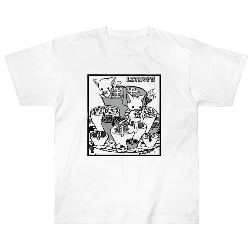 MakuroのShadow cat(リトープス) ヘビーウェイトTシャツ