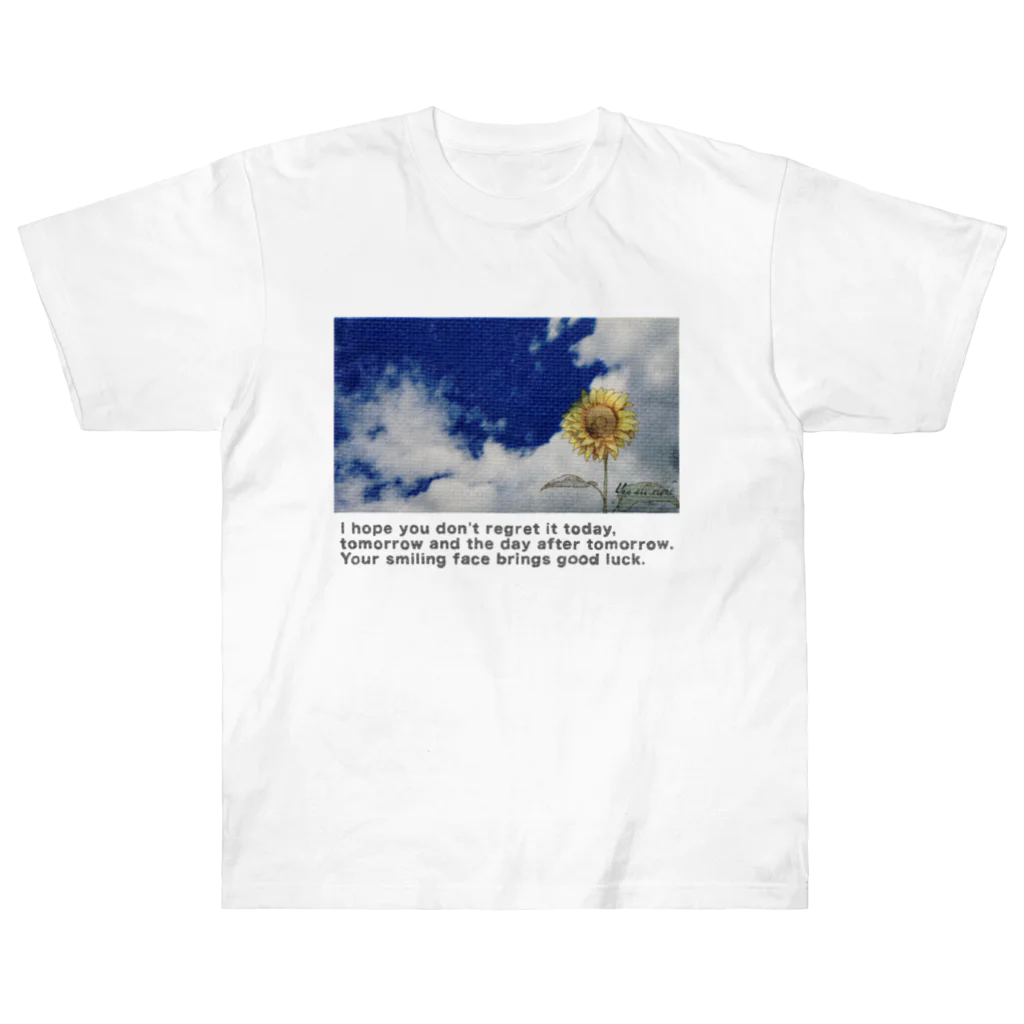 yuu all rightの〝空とひまわり〟向日葵 ヘビーウェイトTシャツ