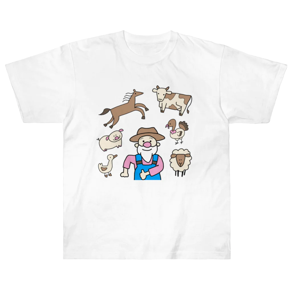 aiai_eigoのOld MacDonald had a farm【親子英語応援Tシャツ・グッズ】 Heavyweight T-Shirt