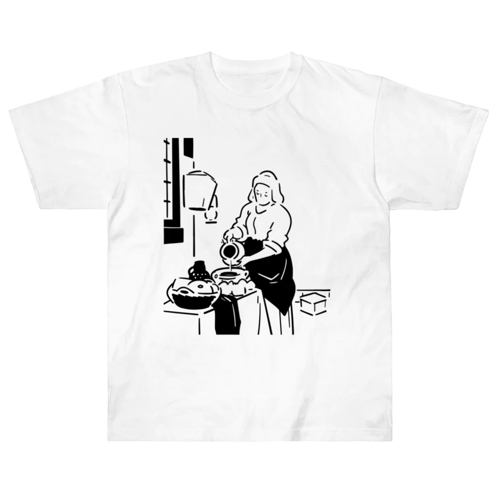 山形屋米店の牛乳を注ぐ女 Heavyweight T-Shirt