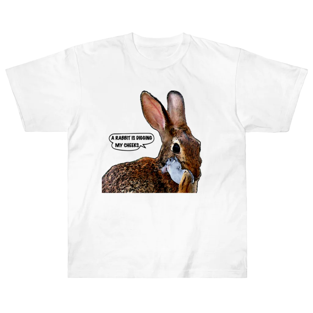 AngelRabbitsの野うさぎのほっぺを掘るうさぎ Heavyweight T-Shirt