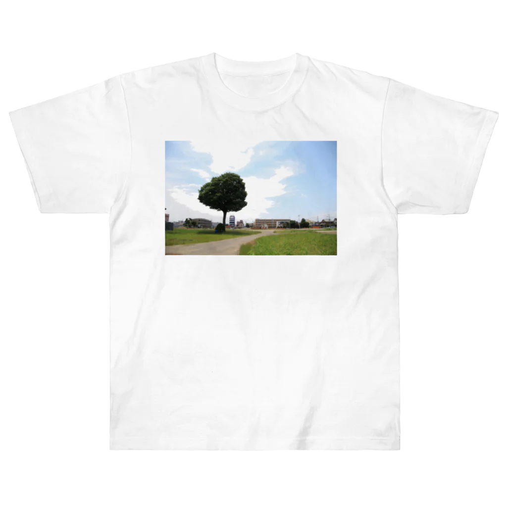 けやきのみらいの大けやきと道（写真） Heavyweight T-Shirt