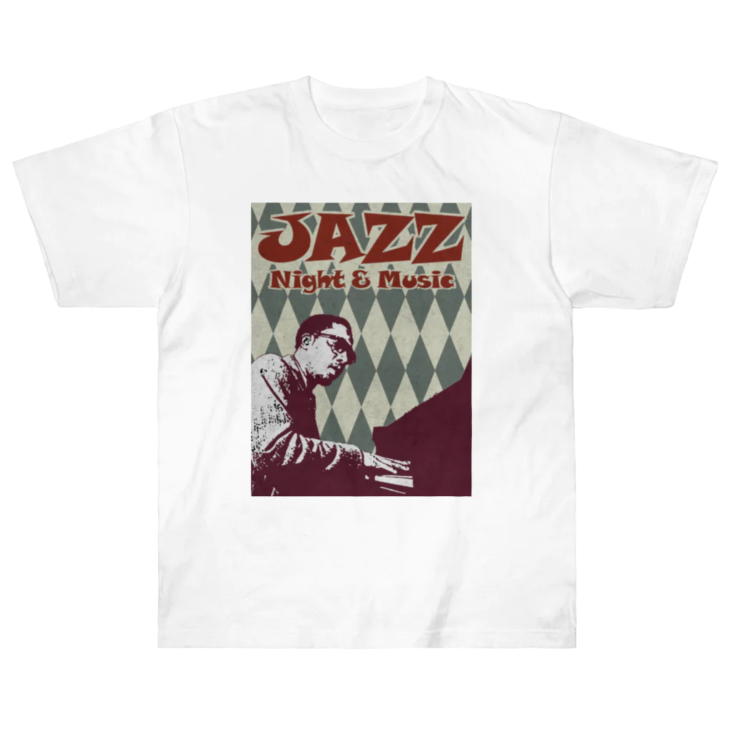 Hungry FreaksのJAZZ: Night & Music Heavyweight T-Shirt