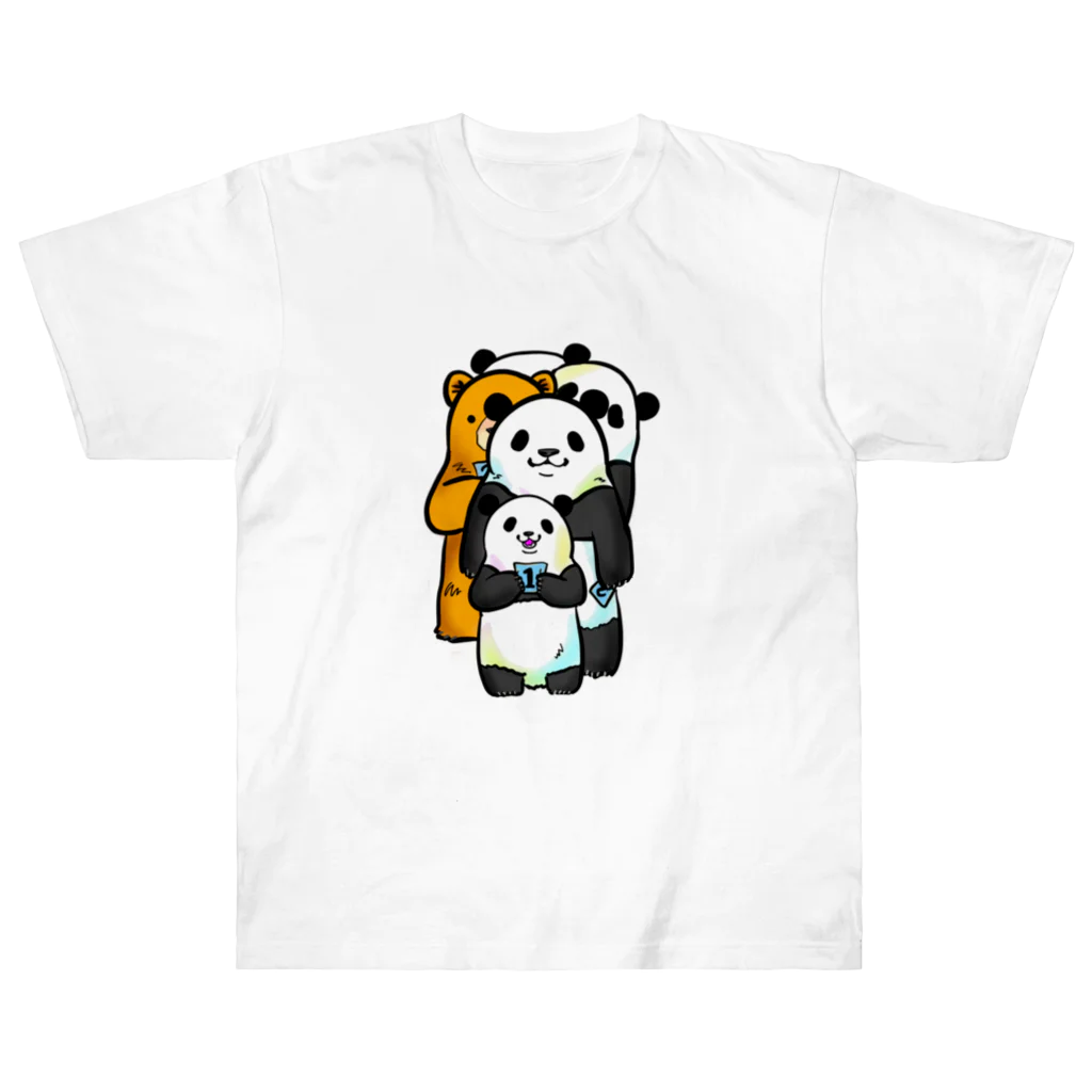 Ｗanyama Zoo〜パンダ多め〜の順番待ちのパンダたち Heavyweight T-Shirt