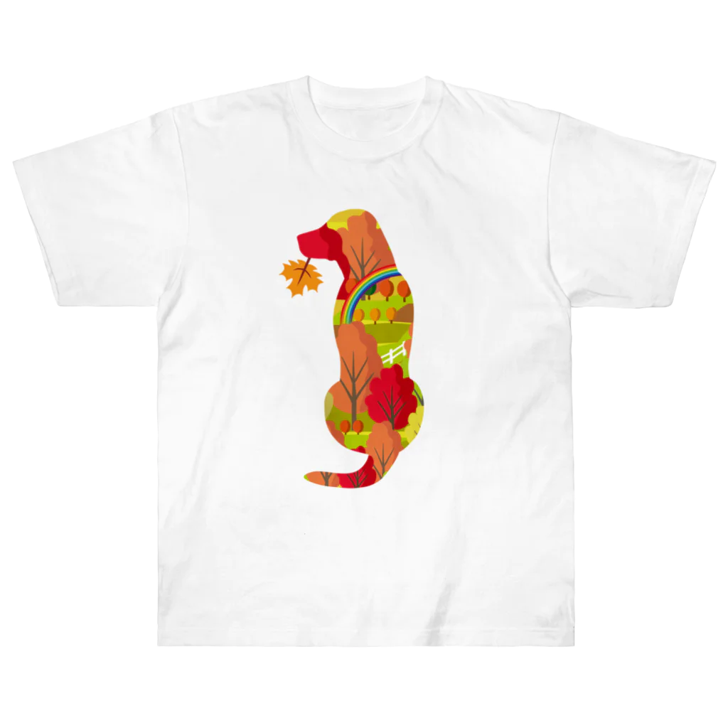ハッピー・ラブラドールズの秋色のラブラドール Heavyweight T-Shirt