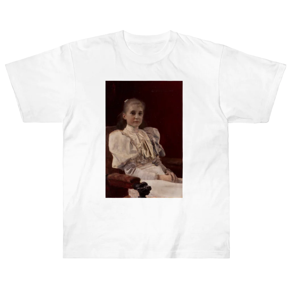 kaigaのグスタフ・クリムト 「座っている若い少女」 （1894） ヘビーウェイトTシャツ