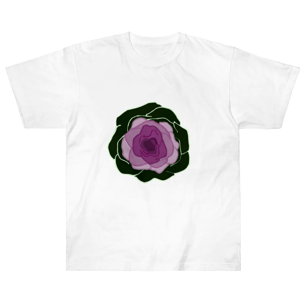 flower-flowersのflowering kale 1 Heavyweight T-Shirt