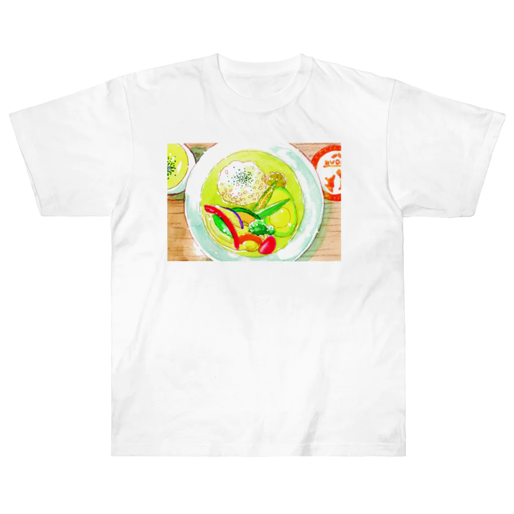 田村美穂のアボカドグリーンカレーグッズ Heavyweight T-Shirt