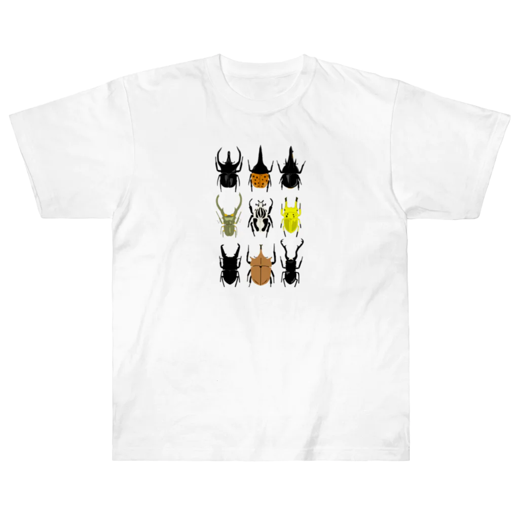 🐝KontyuMamaの世界のカブトムシクワガタ ヘビーウェイトTシャツ