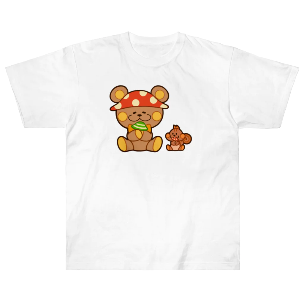 レタ(LETA)のぬいクマちゃんのキノコがり Heavyweight T-Shirt