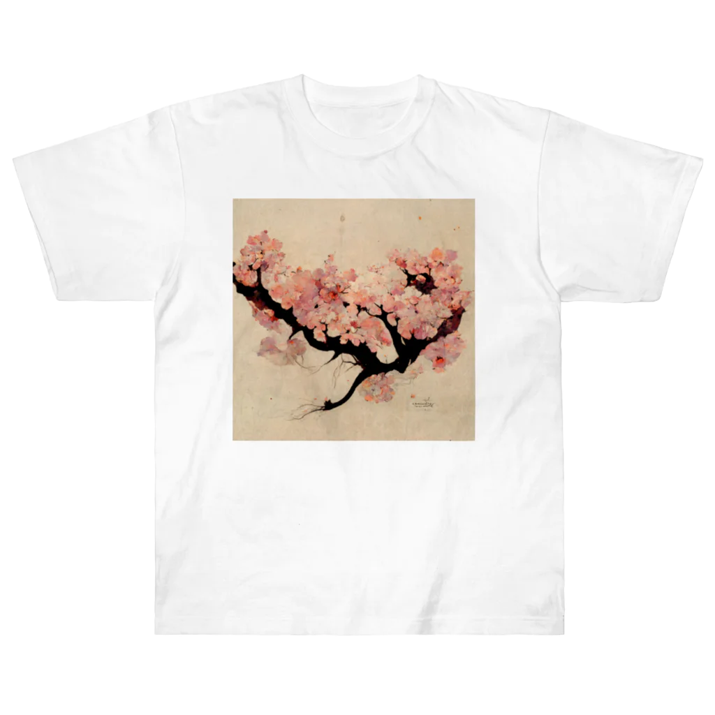 2024のAI「桜」Tシャツ（2） ヘビーウェイトTシャツ