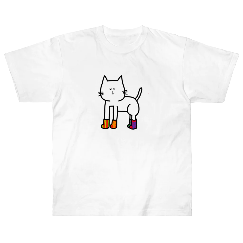 すしマウンテンのくつ下の猫 ヘビーウェイトTシャツ