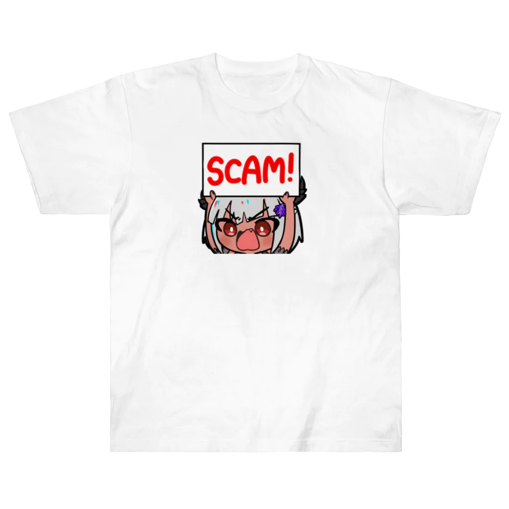 MEGAMIオフィシャルグッズショップ SUZURI支店のDevil "SCAM ALERT!" ヘビーウェイトTシャツ