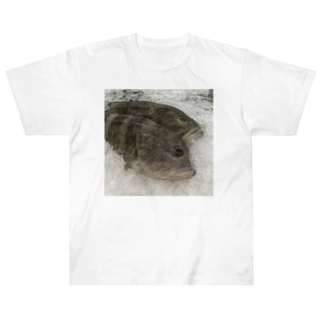 neko2424のアジアの街魚-下唇の出た魚 ヘビーウェイトTシャツ