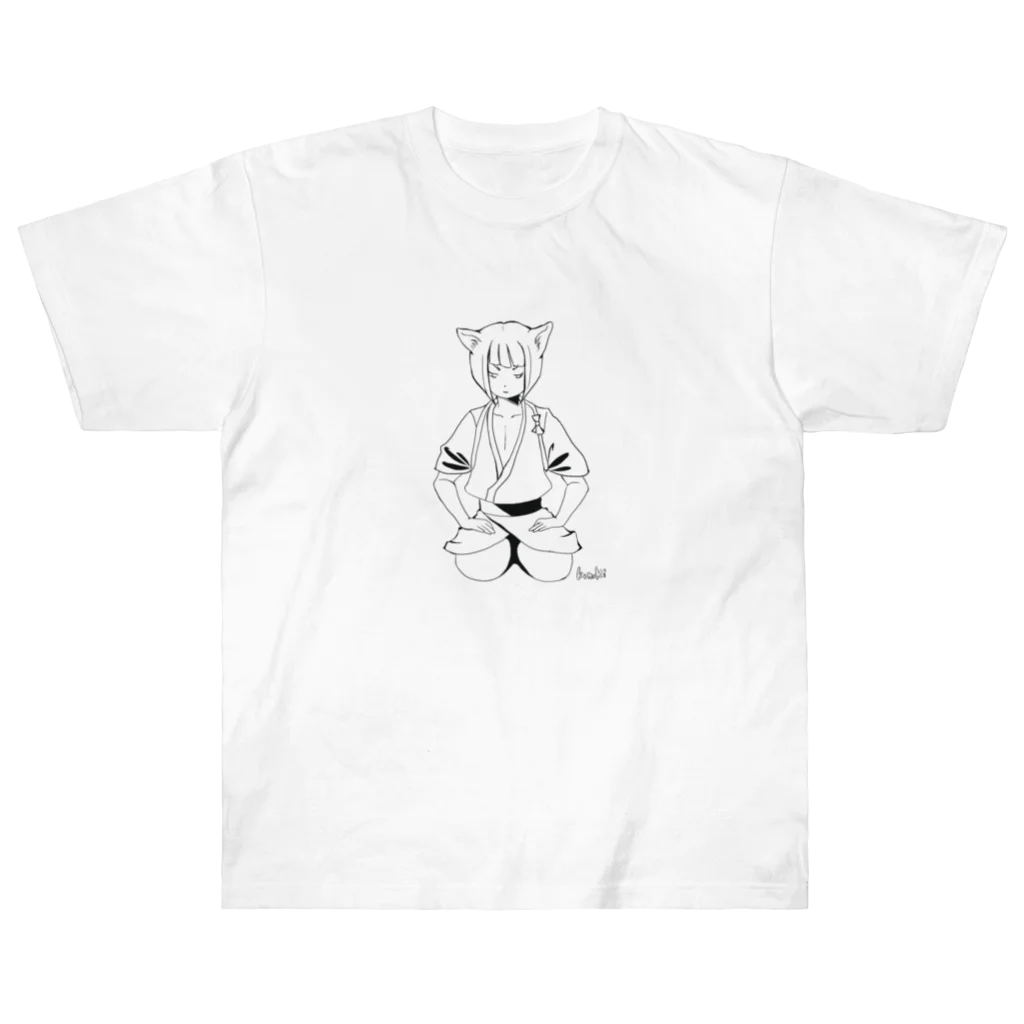 木ノ下商店の狐耳男子くん、正座する。 Heavyweight T-Shirt