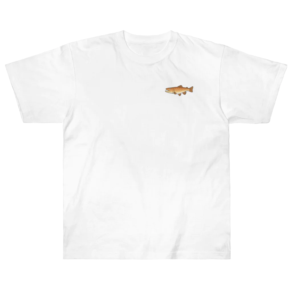 のぞみユニ🐟のブラウントラウト（カラー） ヘビーウェイトTシャツ