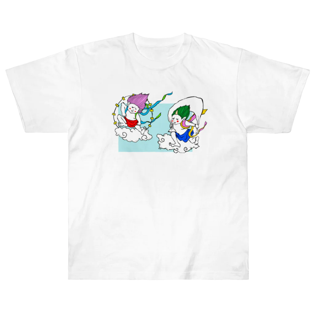 yamamotoeriのヤマモトエリ　ふうじんらいじん(ブルー) Heavyweight T-Shirt