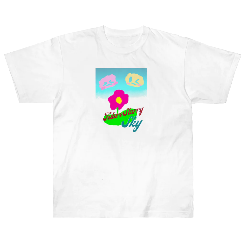 Future Starry Skyのお花と雲🌼☁ Heavyweight T-Shirt