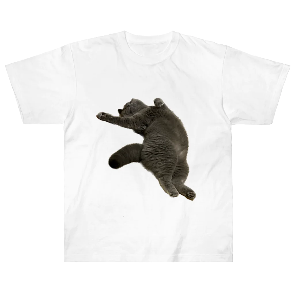 むっちり猫のむっちり丸のお腹ぽっこりむっちり丸 Heavyweight T-Shirt