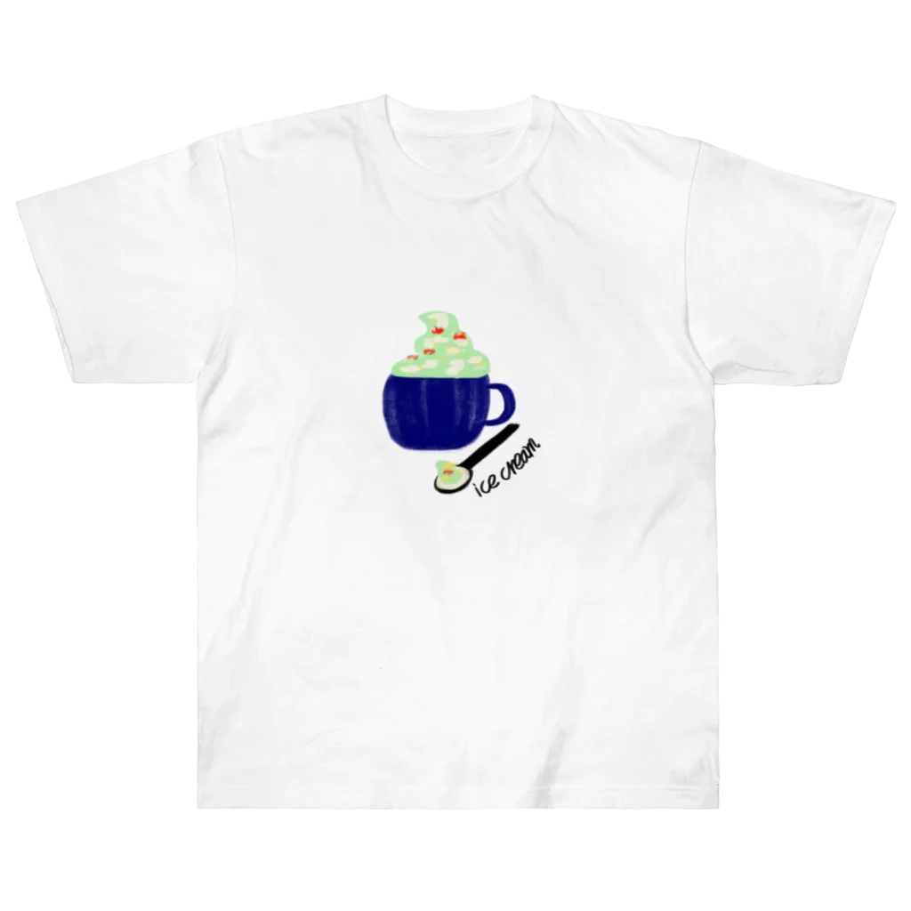 みにゆん　ねこのice cream ヘビーウェイトTシャツ