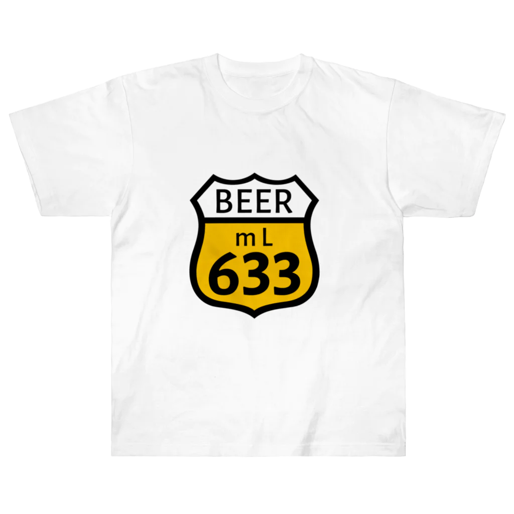 無水屋の【ROUTE 66風】BEER 633 (瓶なし) ヘビーウェイトTシャツ