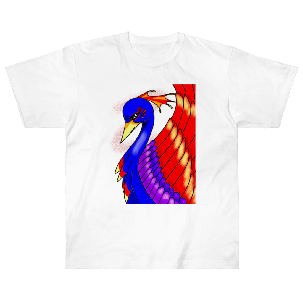 greetenの不死鳥アート  幻想世界 ヘビーウェイトTシャツ