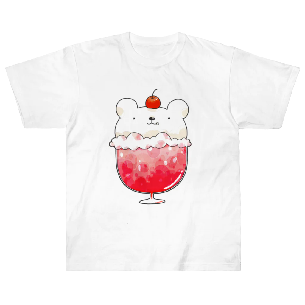 pecori ぺこりのしろくまのクリームソーダ いちご味 Heavyweight T-Shirt