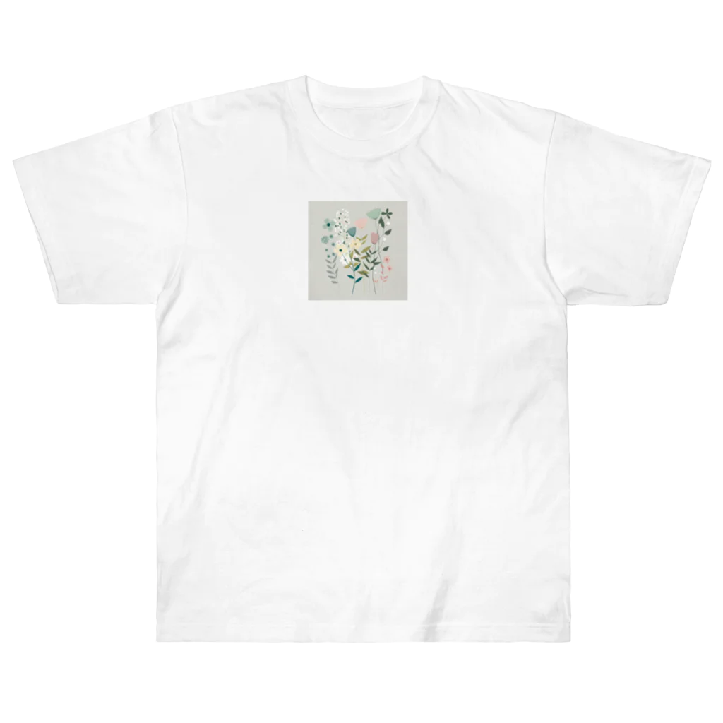 SuRa/AIイラストのPastelFlower ヘビーウェイトTシャツ