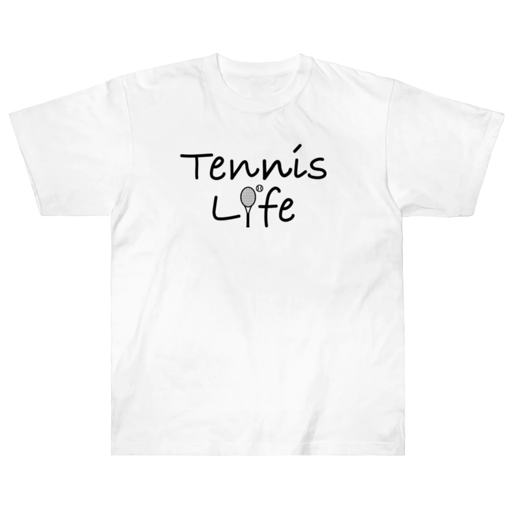 sports_tower スポーツタワーのテニス・TENNIS・ライフ・筆記文字・アイテム・デザイン・ラケット・ガット・イラスト・スポーツ・Tシャツ・サーブ・男子・女子・かっこいい・かわいい・選手・画像・ボール・王子・応援 ヘビーウェイトTシャツ