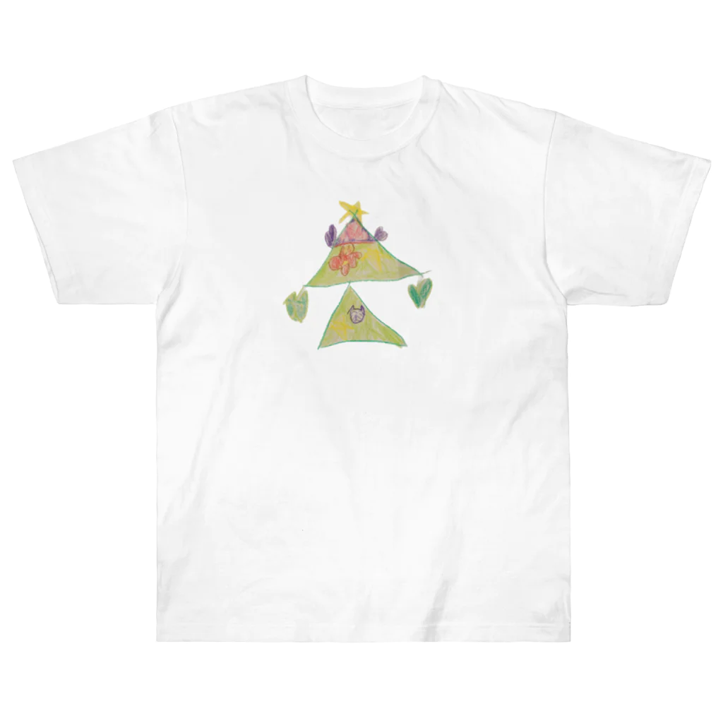 KidsArtの【子どもの絵】クリスマスツリー Heavyweight T-Shirt