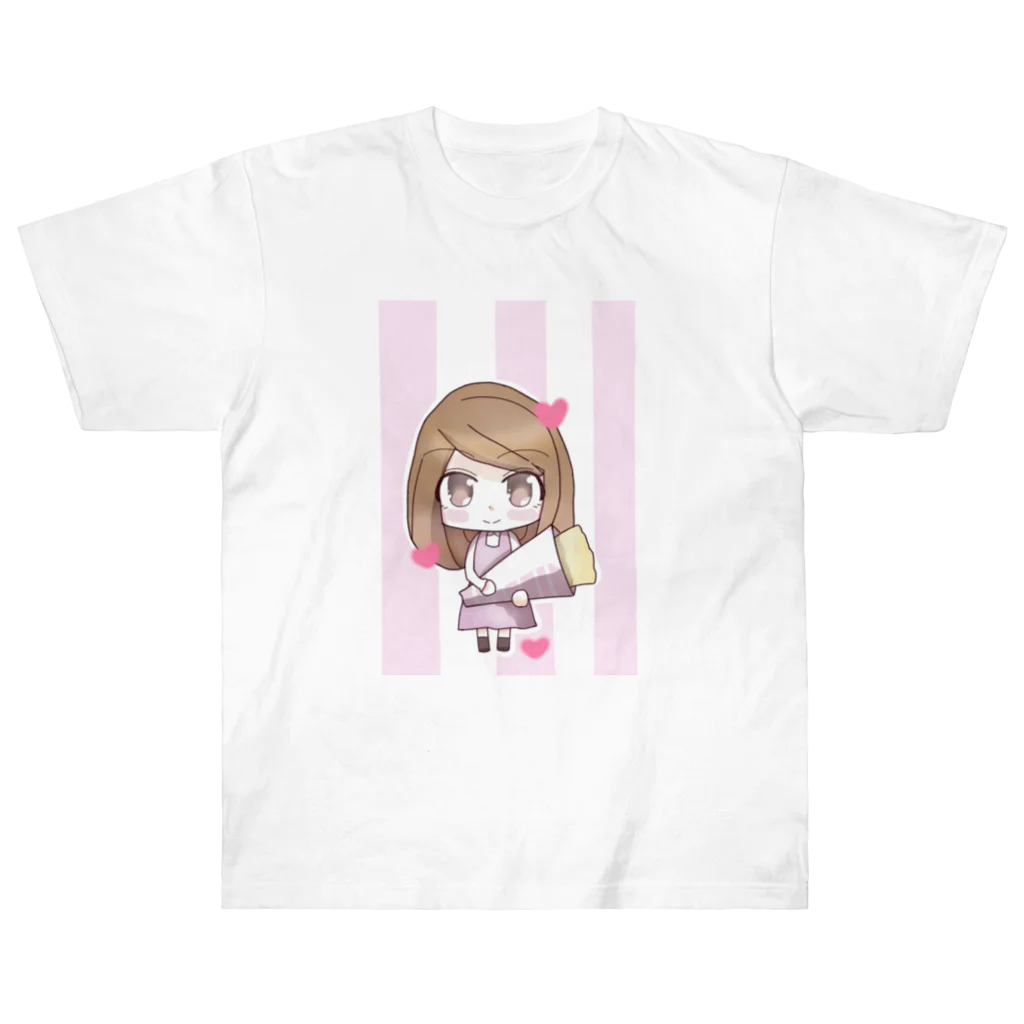 donburin_0のクレープと女の子 ヘビーウェイトTシャツ