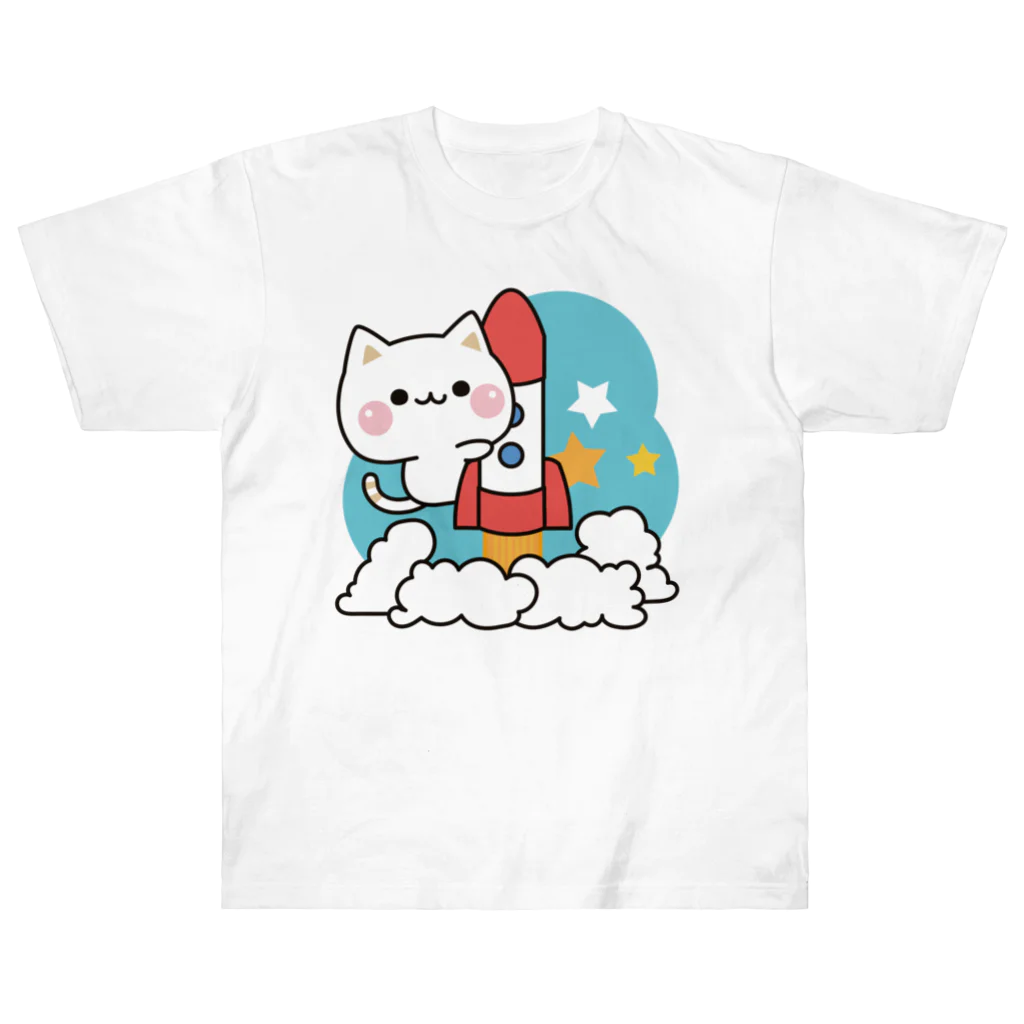 DECORの気づかいのできるネコ　ロケットver. Heavyweight T-Shirt