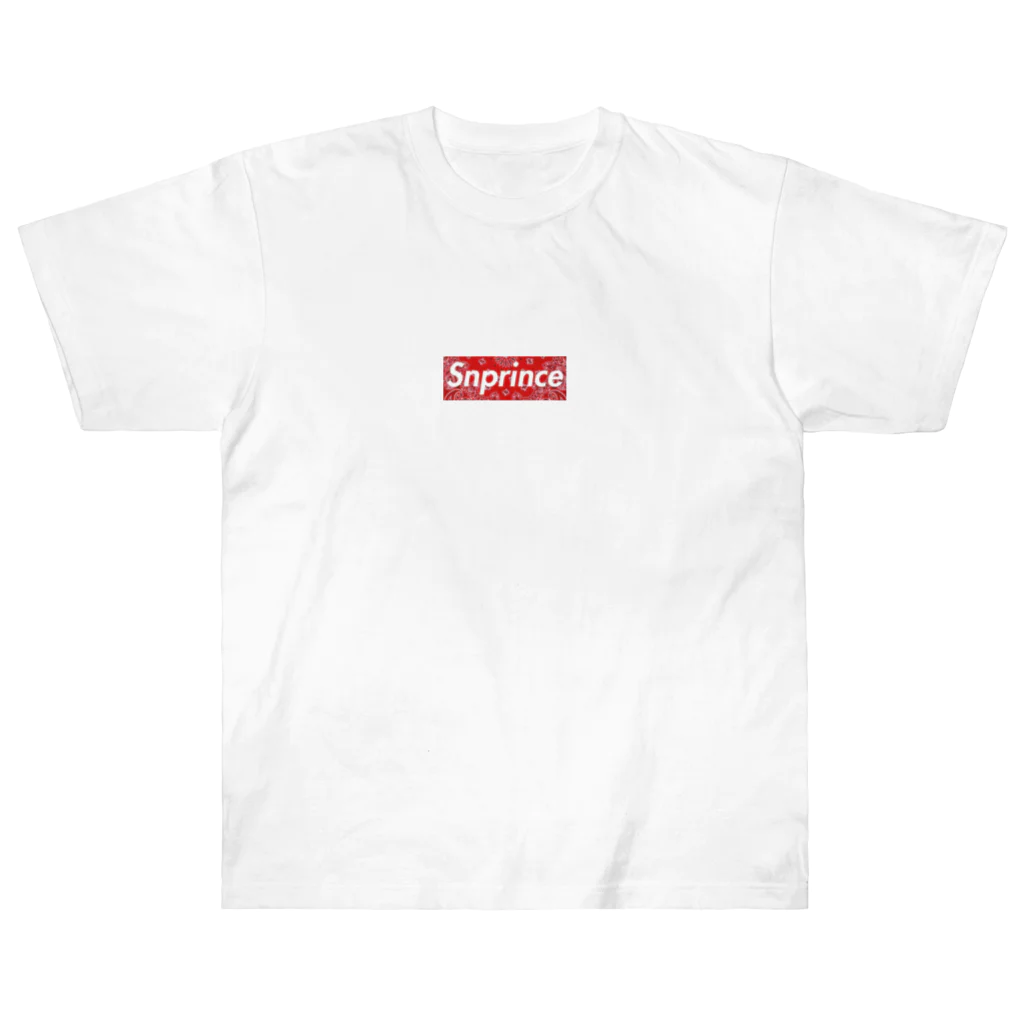 王子のアパレル SnprinceのSnprince boxlogo Paisley red ヘビーウェイトTシャツ