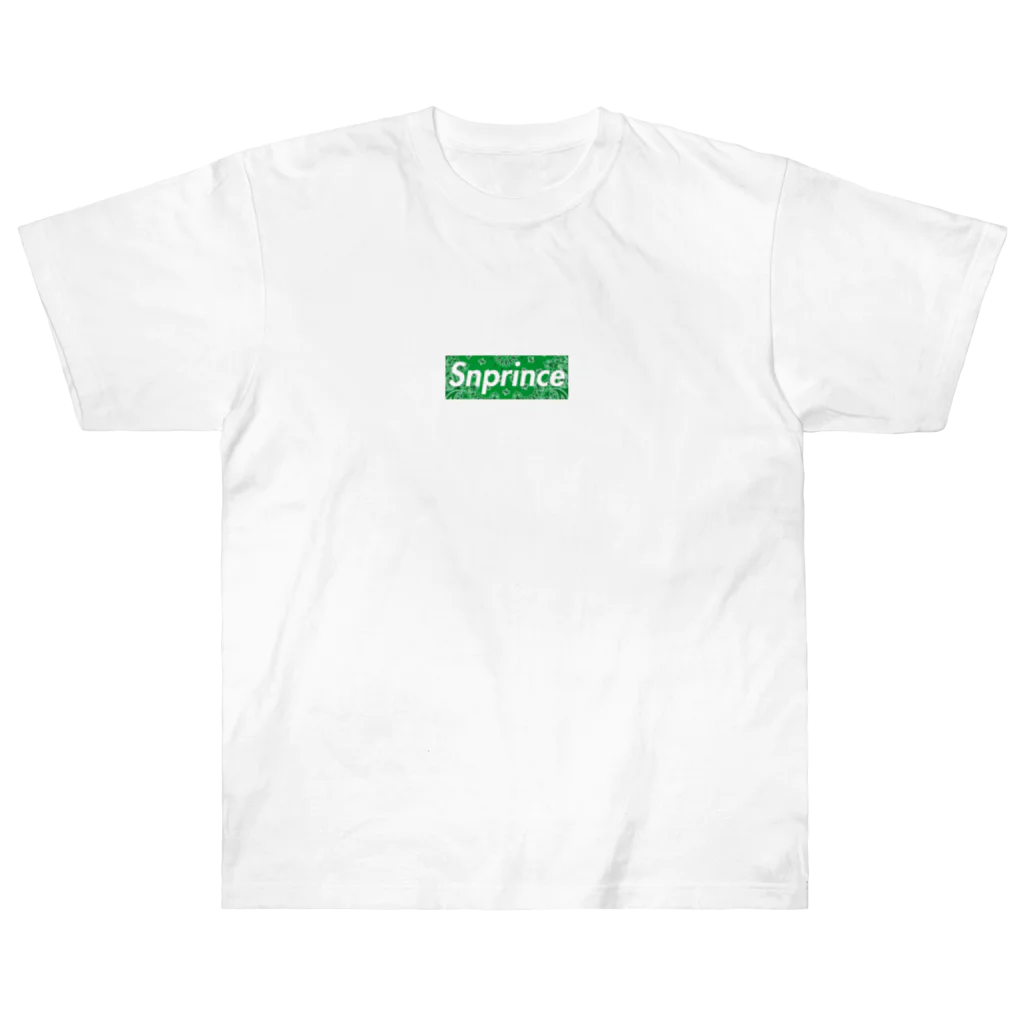 王子のアパレル SnprinceのSnprince boxlogo Paisley green ヘビーウェイトTシャツ