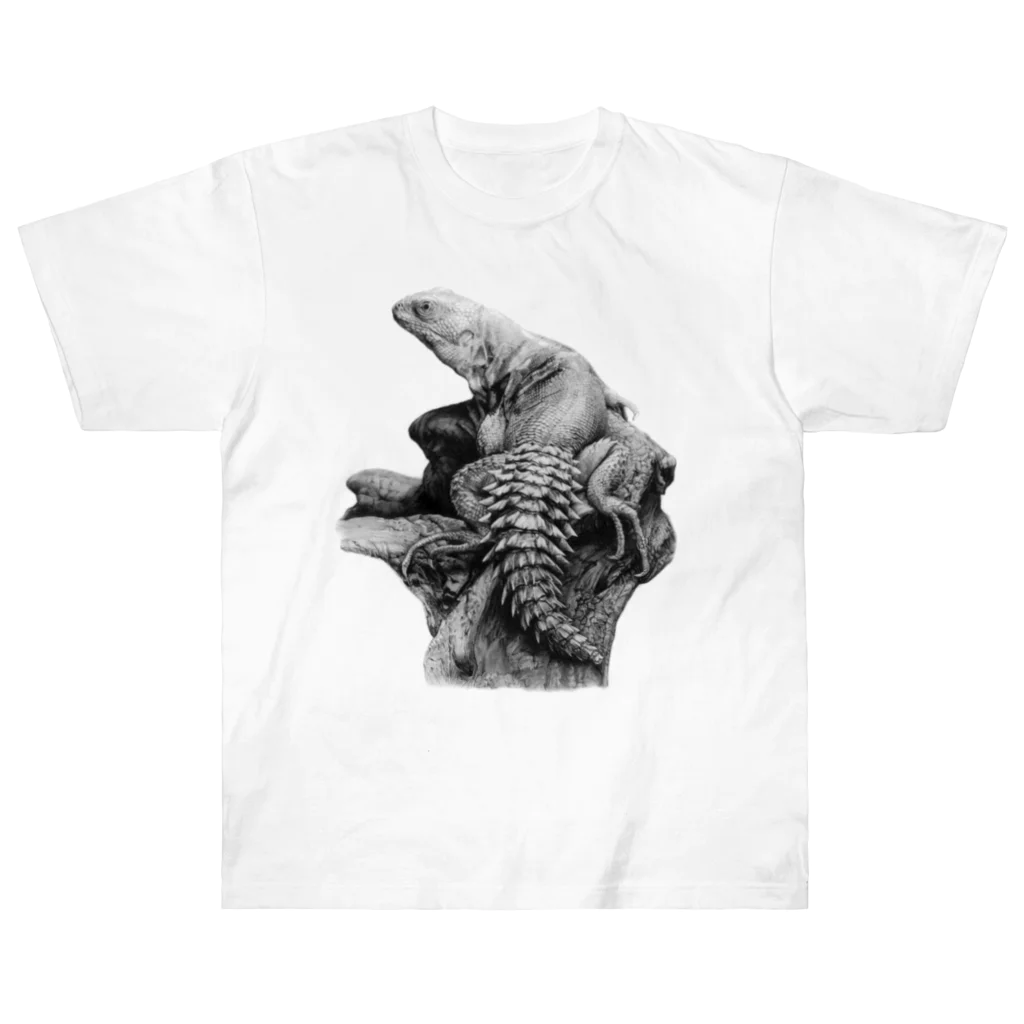 Pencil reptiles | 鉛筆の爬虫類達のユカタントゲオイグアナ | Ctenosaura defensor Heavyweight T-Shirt