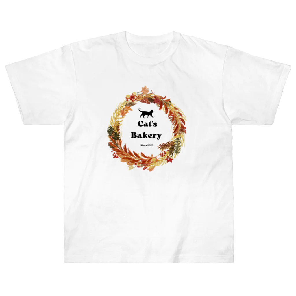 桜町通り商店街の紗子ちゃんのCat’ｓBakery ロゴT Heavyweight T-Shirt