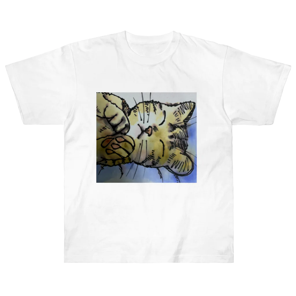 ケイケイの味わいニャンコの眠い猫 Heavyweight T-Shirt