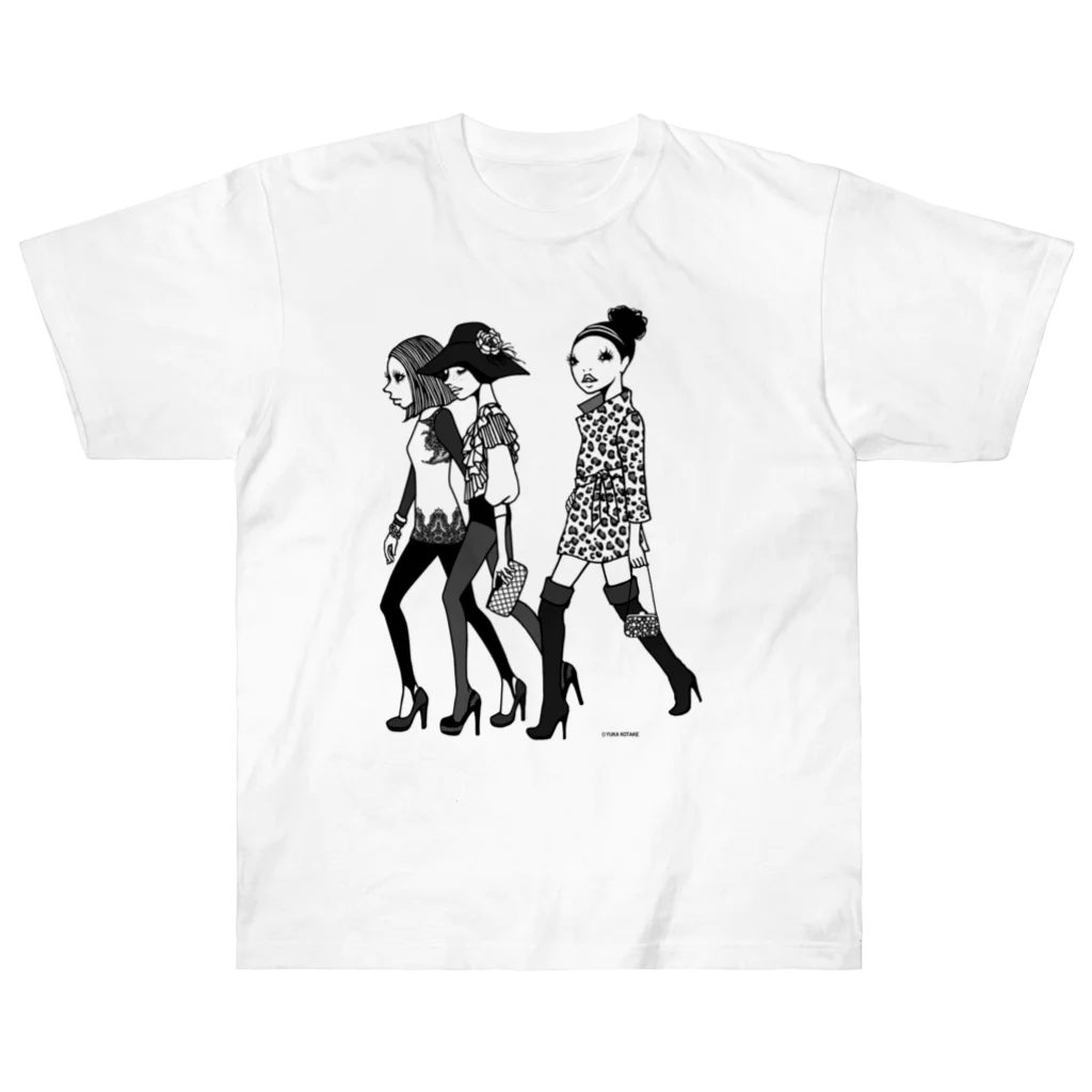 イラストレーターこたけゆか 公式オリジナルグッズのHEY LADIES!  ヘビーウェイトTシャツ