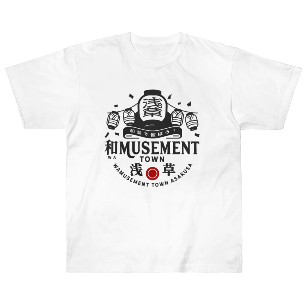 HAHAHA CLOTHINGの和MUSEMENT TOWN 浅草（黒ロゴ） Heavyweight T-Shirt