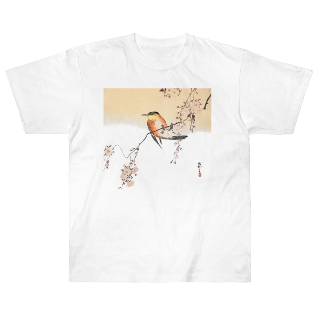 MUGEN ARTの小原古邨　桜と鳥　Ohara Koson 日本のアートTシャツ＆グッズ Heavyweight T-Shirt
