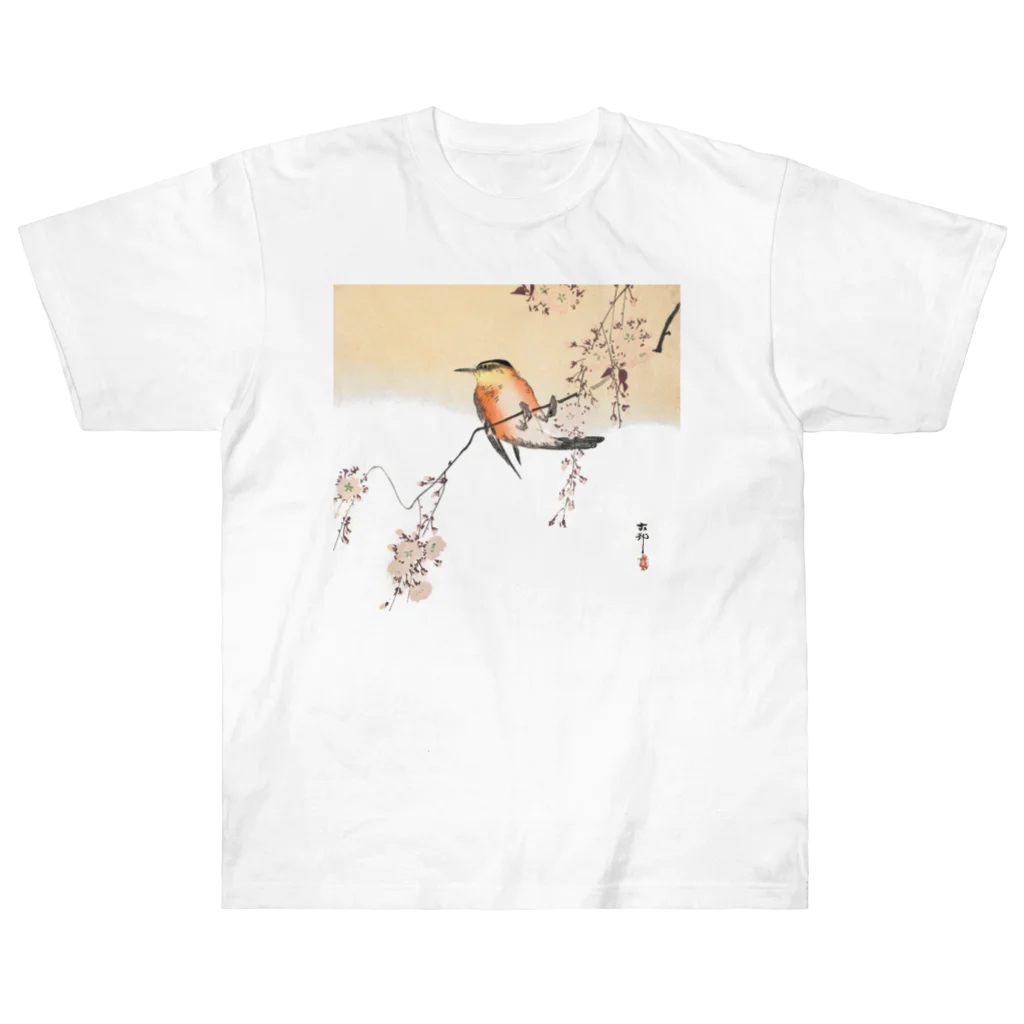 MUGEN ARTの小原古邨　桜と鳥　Ohara Koson 日本のアートTシャツ＆グッズ ヘビーウェイトTシャツ