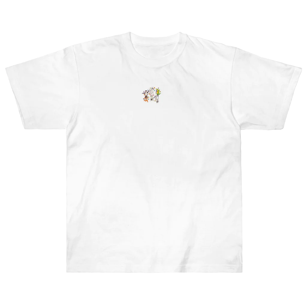 ふりむん達のお店のカチャーシーするアニマル Heavyweight T-Shirt