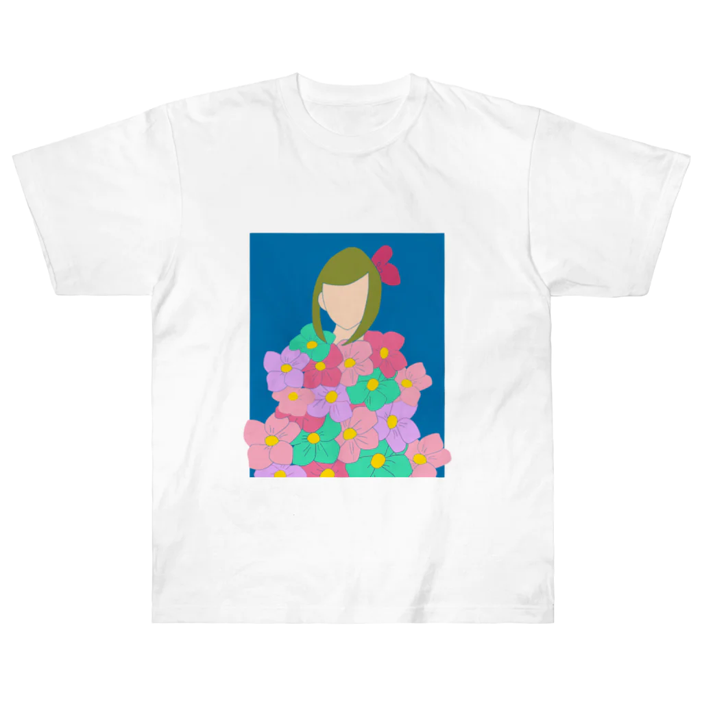 KAEDEsanの花ドレスを着た少女 Heavyweight T-Shirt