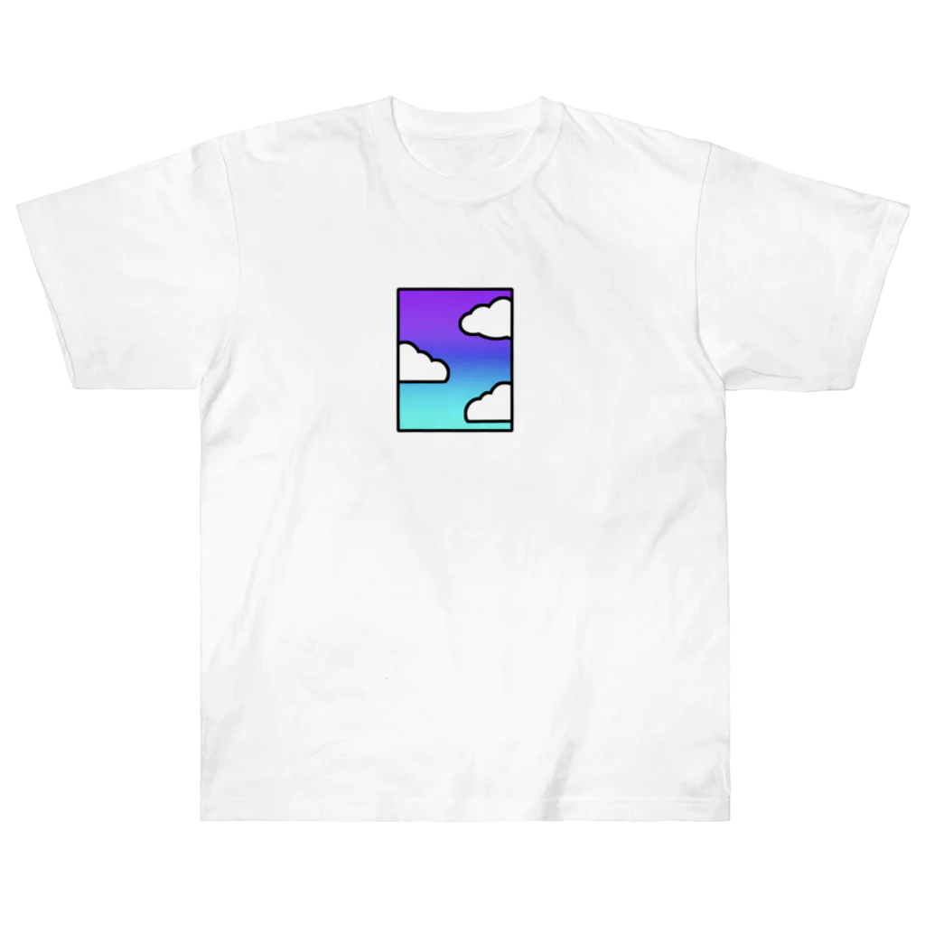 くものみせのむらさきとあおいそらとしろいくも Heavyweight T-Shirt