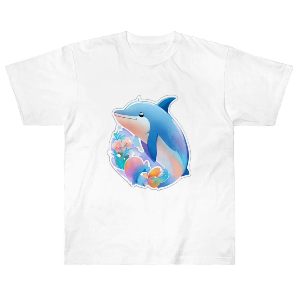 dolphineの可愛いイルカ ヘビーウェイトTシャツ