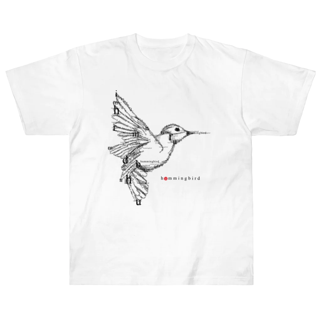 t-shirts-cafeのフォントイラストレーション『hummingbird（ハミングバード・ハチドリ）』 ヘビーウェイトTシャツ