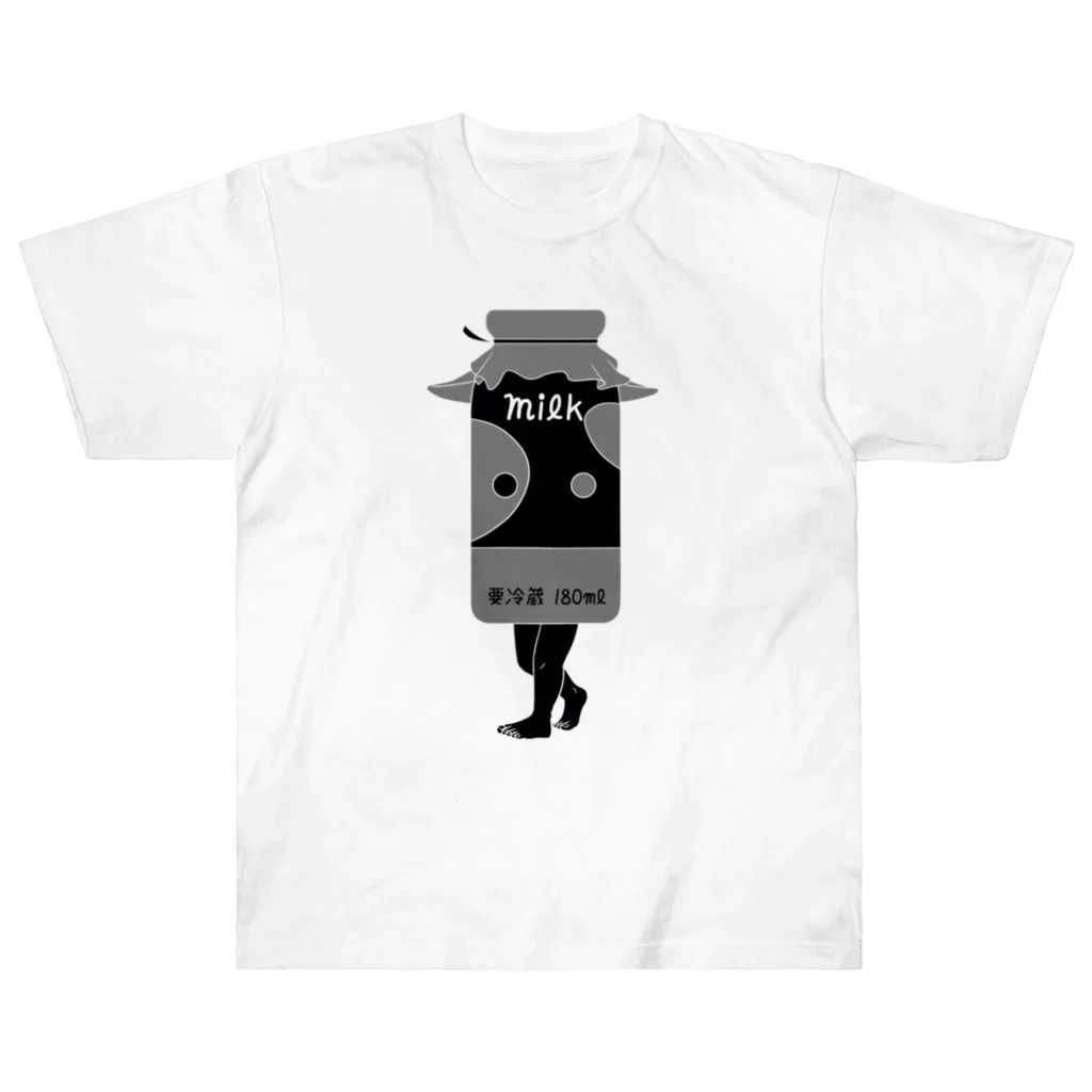 dougaseiseitokoroの足の生えた牛乳瓶 Heavyweight T-Shirt