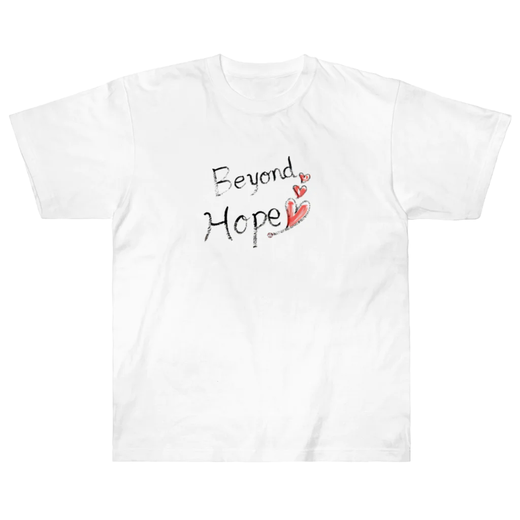 Love Goes AroundのBeyond Hope T-Shirt with red heart ヘビーウェイトTシャツ